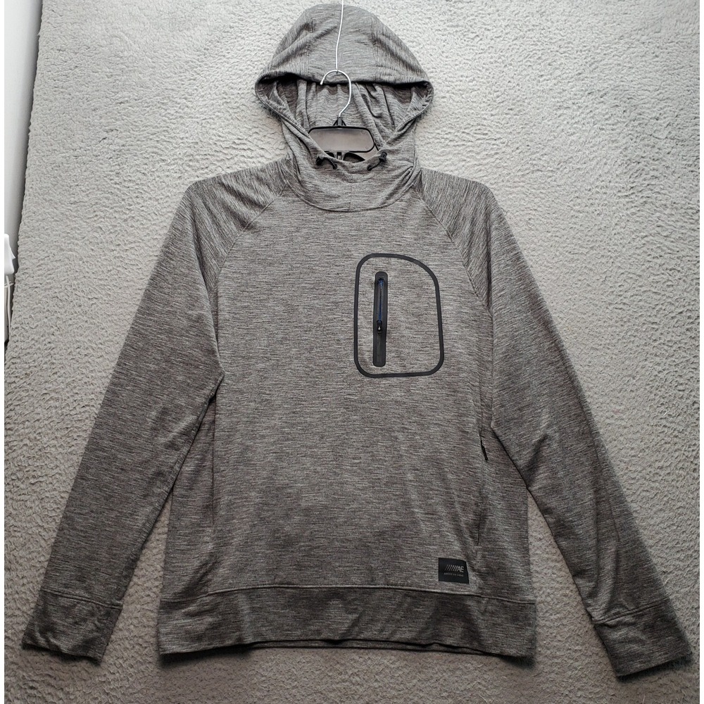 American Eagle Golf Performance‎ Hoodie Mens Medium Gray Zip Pocket Long Sleeve